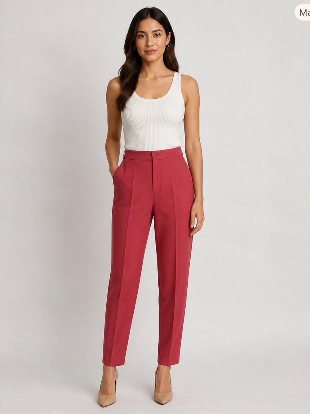 Pristine Vintage 90s Levi's Bend Over Trousers Pink Tapered High Rise Pants 24"